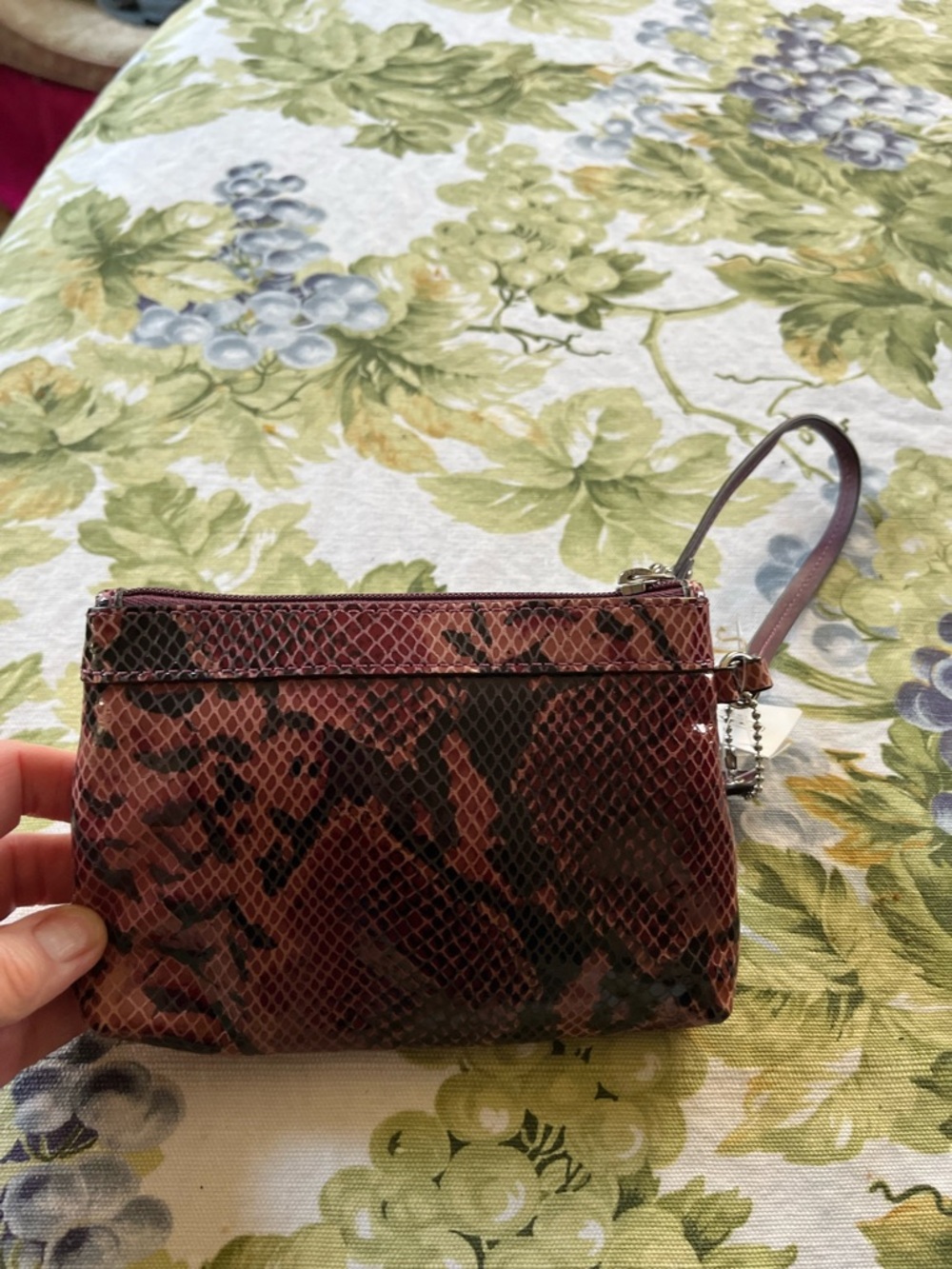 Coach wristlet, embossed python - Picture 2 of 4